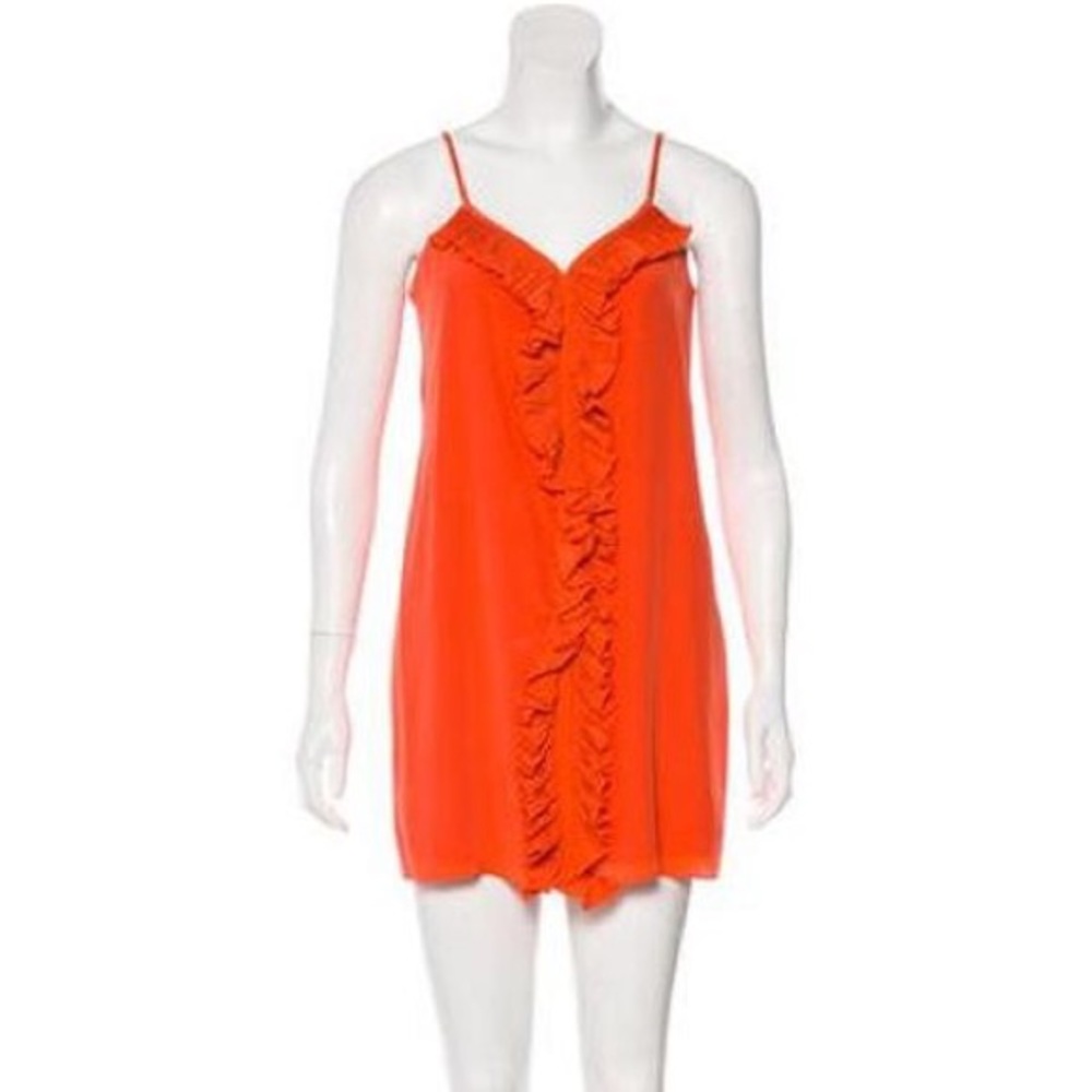 Orange Tibi Ruffle Mini Dress
